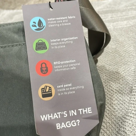 Baggallini. Brand new with tags. Grey with subtle cheetah print background. - Picture 5 of 12